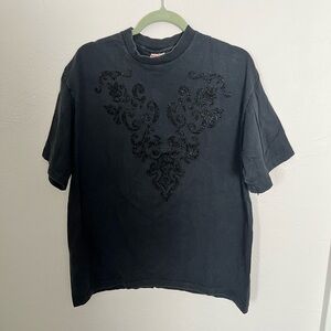 Retro Black Aplique Women's Tee